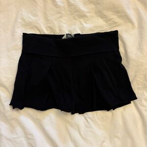 Hard Tail Black Fold-Over Waist Skort